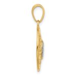 14K and White Rhodium Diamond-cut Sun Moon Stars Pendant - Image 2
