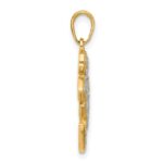 14K and White Rhodium Diamond-cut Om Pendant - Image 2