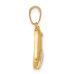 14K and White Rhodium Diamond-cut Bird Pendant - Image 2