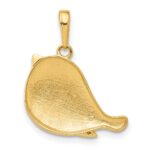 14K and White Rhodium Diamond-cut Bird Pendant - Image 3