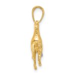 14K and White Rhodium Diamond-cut 3-D Horse Pendant - Image 2