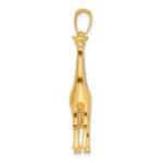 14K and White Rhodium Diamond-cut 3-D Giraffe Pendant - Image 2