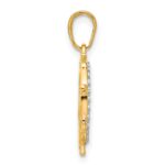 14k and White Rhodium Diamond-cut Ship's Wheel Pendant - Image 2
