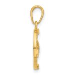 14k and White Rhodium Diamond-cut Compass Pendant - Image 2
