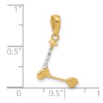 14K and White Rhodium Diamond-cut 3-D Scooter Pendant - Image 5