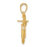 14k and White Rhodium Diamond-cut 3-D Bicycle Pendant - Image 2