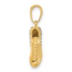 14k and White Rhodium Diamond-cut Soccer Cleat Pendant - Image 2