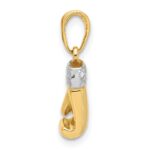 14k and White Rhodium Diamond-cut Boxing Glove Pendant - Image 2