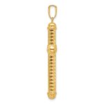 14K Polished and Diamond-cut Cross Pendant - Image 2