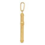14K Polished and Textured Cross Pendant - Image 2