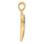 14K Two-tone Polished and Diamond-cut Cross Pendant - Image 2