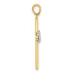 14K Two-tone Polished Infinity Cross Pendant - Image 2