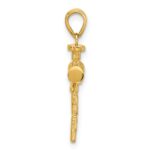 14K Polished and Textured Nails Cross Pendant - Image 2