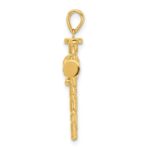 14K Polished and Textured Nails Cross Pendant - Image 2