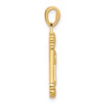 14K Polished and Textured Dog Tag Cross Pendant - Image 2