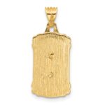 14K Polished and Textured Dog Tag Cross Pendant - Image 3