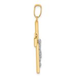 14K Two-tone Polished and Textured Crucifix Pendant - Image 2