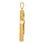 14K Polished and Textured Crucifix Pendant - Image 2