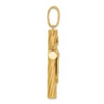 14K Polished and Textured Crucifix Pendant - Image 2