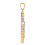 14K Two-tone Polished and Diamond-cut Crucifix Pendant - Image 2