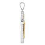 14K Two-tone Polished and Diamond-cut Crucifix Pendant - Image 2
