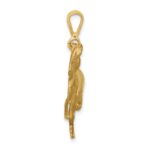 14k Satin Diamond-cut Horse Pendant - Image 2