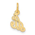 14KY Script Letter A Initial Charm - Image 3