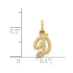 14KY Script Letter D Initial Charm - Image 4