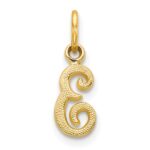 14KY Script Letter E Initial Charm