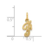 14KY Script Letter F Initial Charm - Image 4