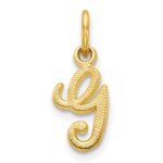 14KY Script Letter G Initial Charm