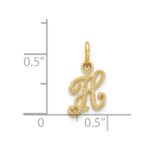 14KY Script Letter H Initial Charm - Image 4