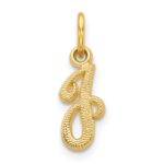 14KY Script Letter J Initial Charm