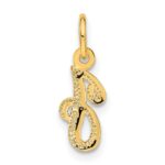 14KY Script Letter J Initial Charm - Image 3