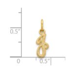 14KY Script Letter J Initial Charm - Image 4