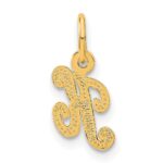 14KY Script Letter K Initial Charm - Image 3