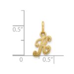 14KY Script Letter K Initial Charm - Image 4