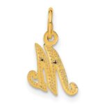 14KY Script Letter M Initial Charm - Image 3