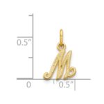 14KY Script Letter M Initial Charm - Image 4