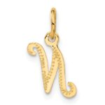 14KY Script Letter N Initial Charm - Image 3