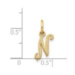 14KY Script Letter N Initial Charm - Image 4