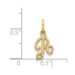 14KY Script Letter R Initial Charm - Image 4
