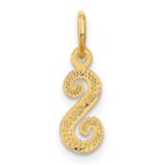 14KY Script Letter S Initial Charm - Image 3