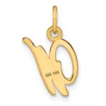 14KY Script Letter W Initial Charm - Image 3