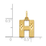 14KY Satin Diamond-cut Letter H Initial Charm - Image 4