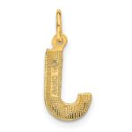 14KY Satin Diamond-cut Letter J Initial Charm - Image 3