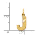 14KY Satin Diamond-cut Letter J Initial Charm - Image 4