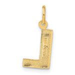 14KY Satin Diamond-cut Letter L Initial Charm - Image 3