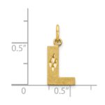 14KY Satin Diamond-cut Letter L Initial Charm - Image 4