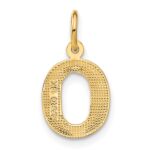 14KY Satin Diamond-cut Letter O Initial Charm - Image 3